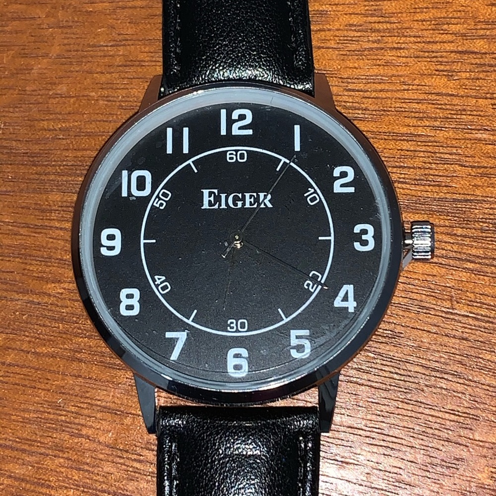 NWOT Eiger Handcrafted Wrist Watch - Black Band